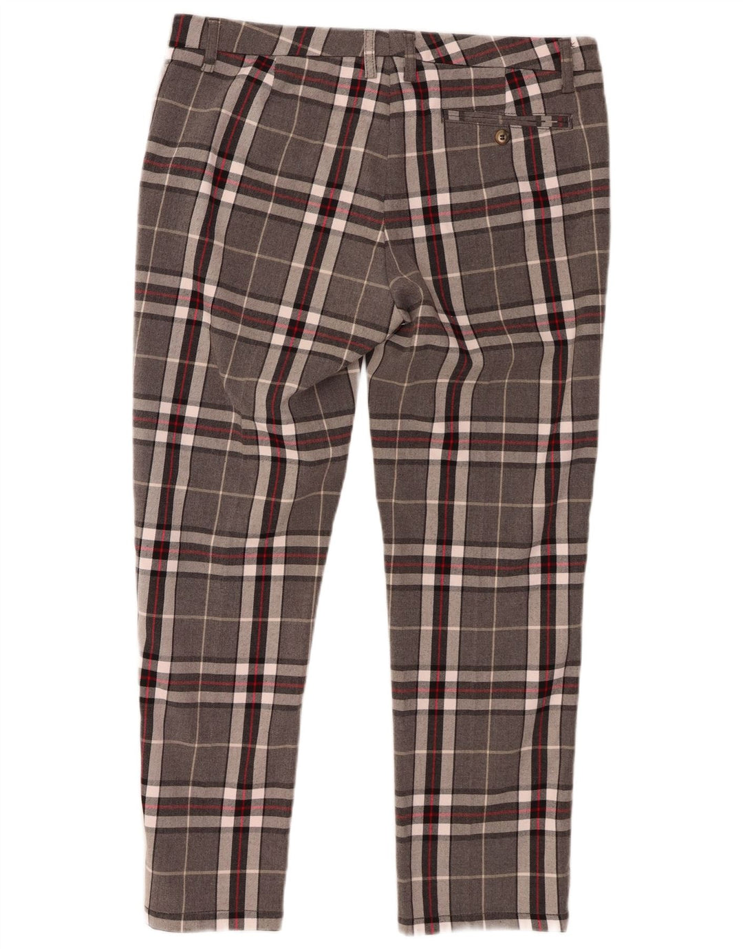 MARLBORO CLASSICS Pantalones casuales rectos para mujer W34 L27 Cuadros grises
