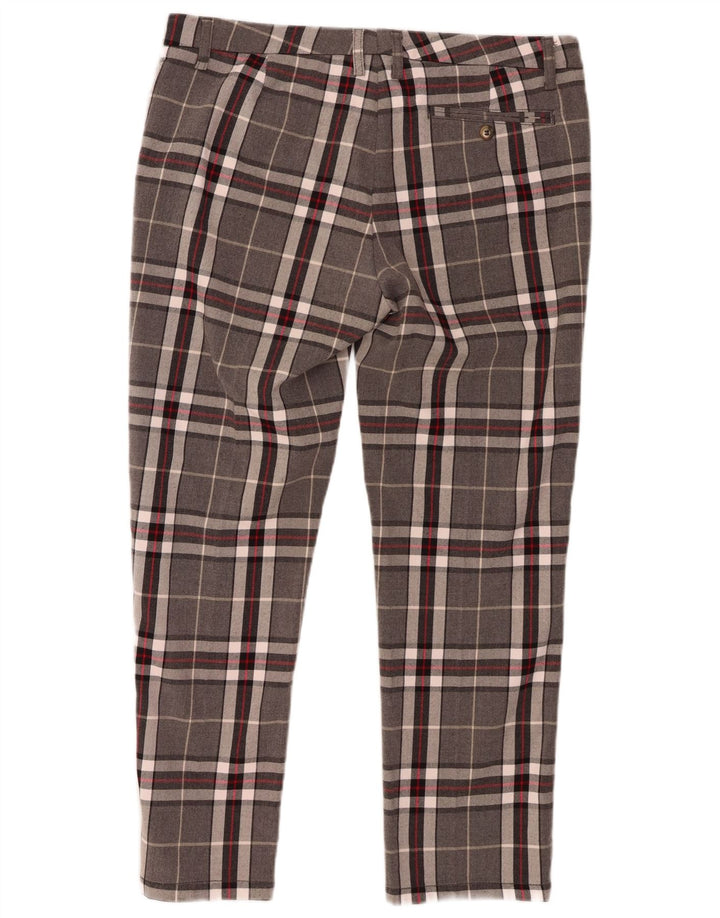 MARLBORO CLASSICS Pantalones casuales rectos para mujer W34 L27 Cuadros grises