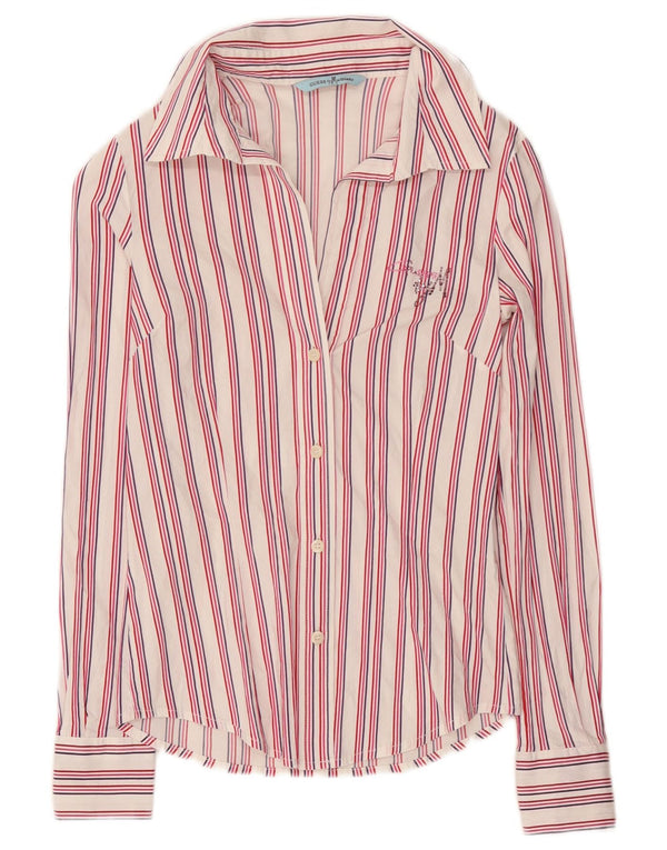 Camisa Guess By Marciano Mujer EU 40 Algodón Rayas Rosa Medio
