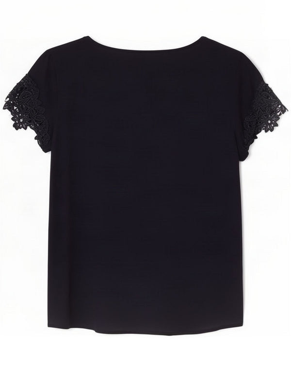 Oasis Blusa para mujer Top UK 40 Small Azul marino Floral Viscosa