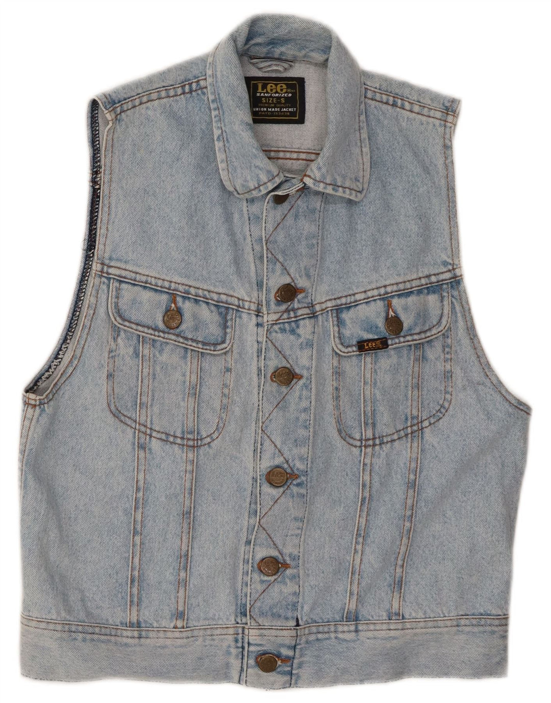 Lee Mens Denim Gilet UK 36 Pequeño Algodón Azul