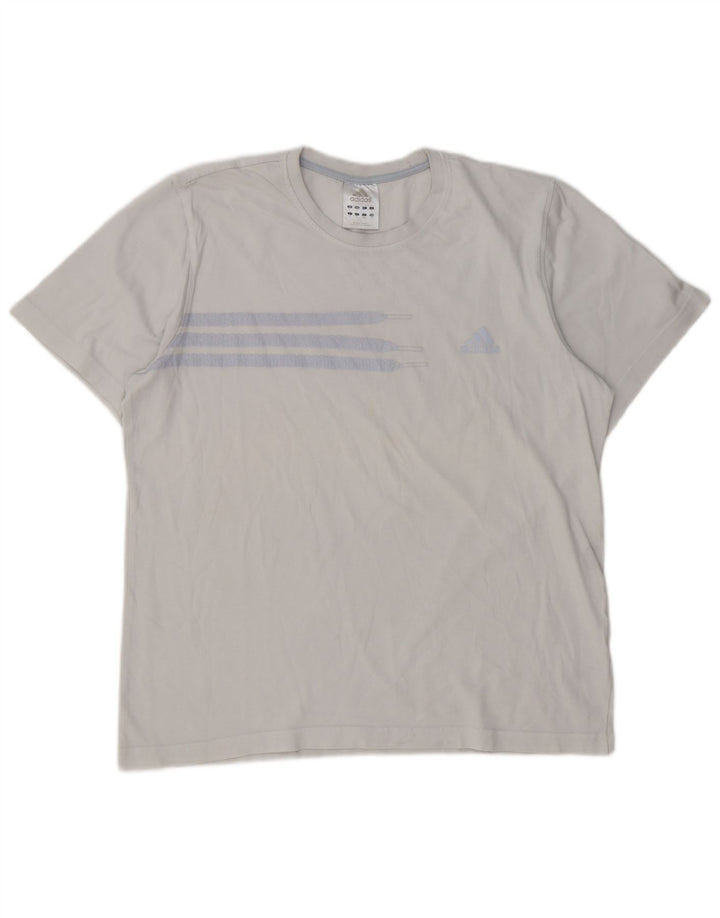 Adidas - Camiseta para hombre, talla grande, algodón azul
