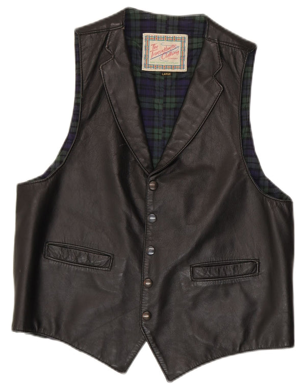 Chaleco vintage para hombre grande negro