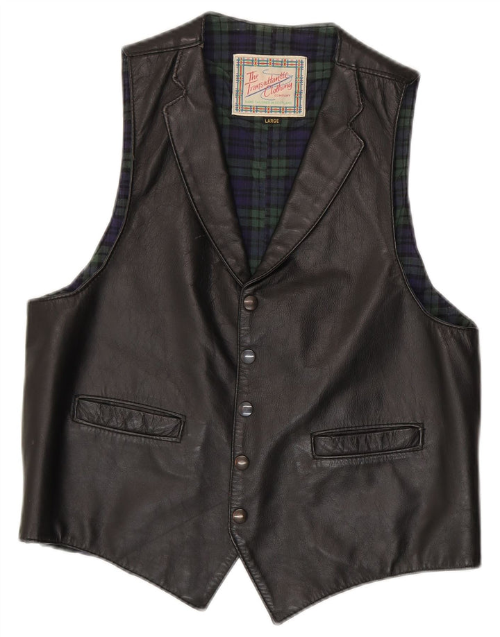 Chaleco vintage para hombre grande negro