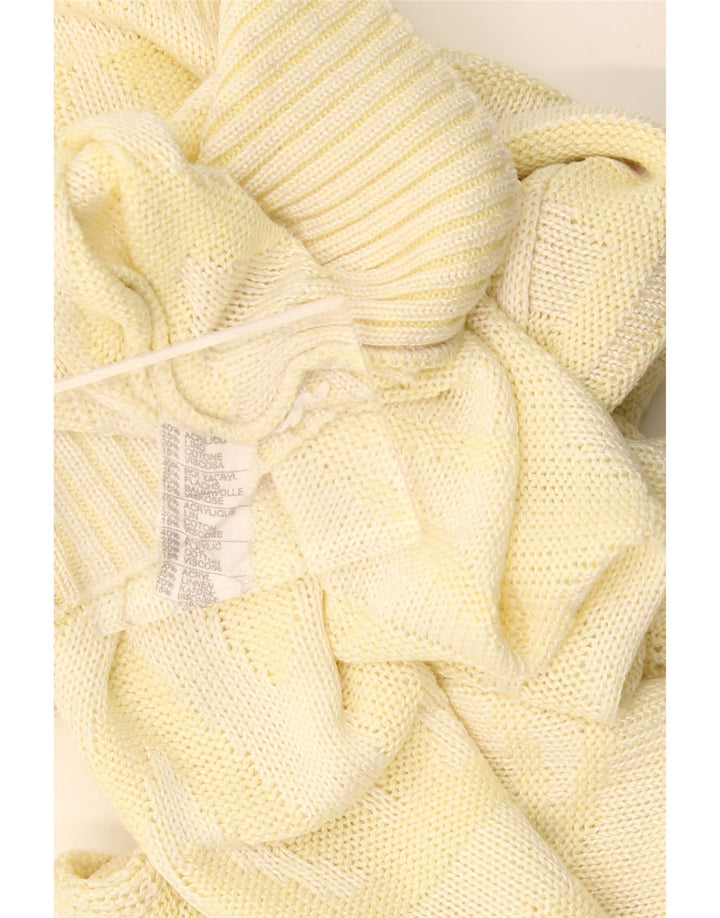 VINTAGE Mujer Crew Neck Jumper Suéter UK 18 XL Acrílico Geométrico Amarillo