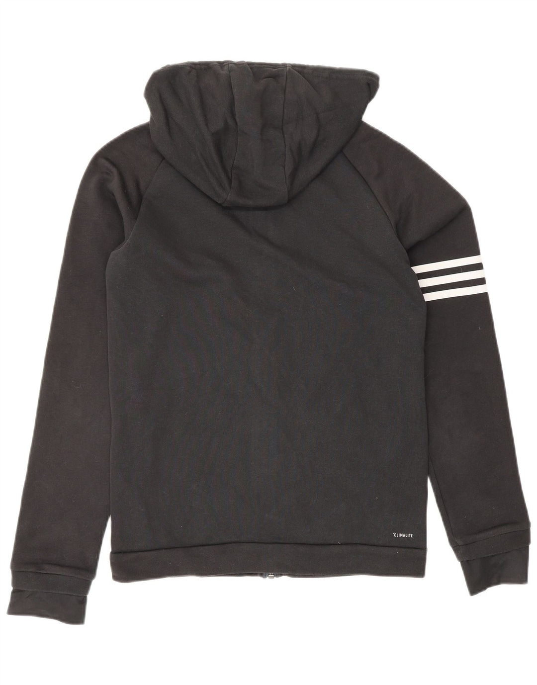 ADIDAS Mens Climalite Zip Sudadera con capucha Suéter Pequeño Algodón Negro