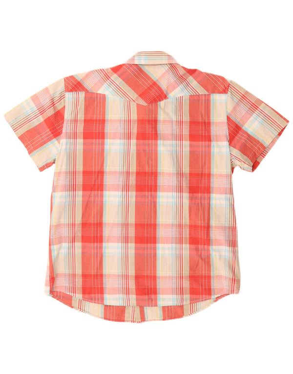 Levi's Camisa de manga corta de corte moderno para hombre XL Algodón a cuadros rojos
