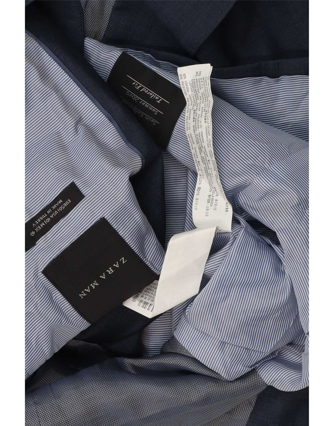 Zara Chaqueta tipo blazer de 2 botones entallada para hombre EU 50 Azul marino mediano