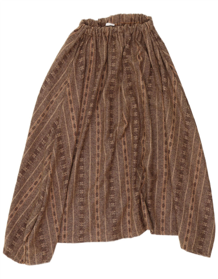 Falda asimétrica vintage para mujer W34 rayas marrones grandes