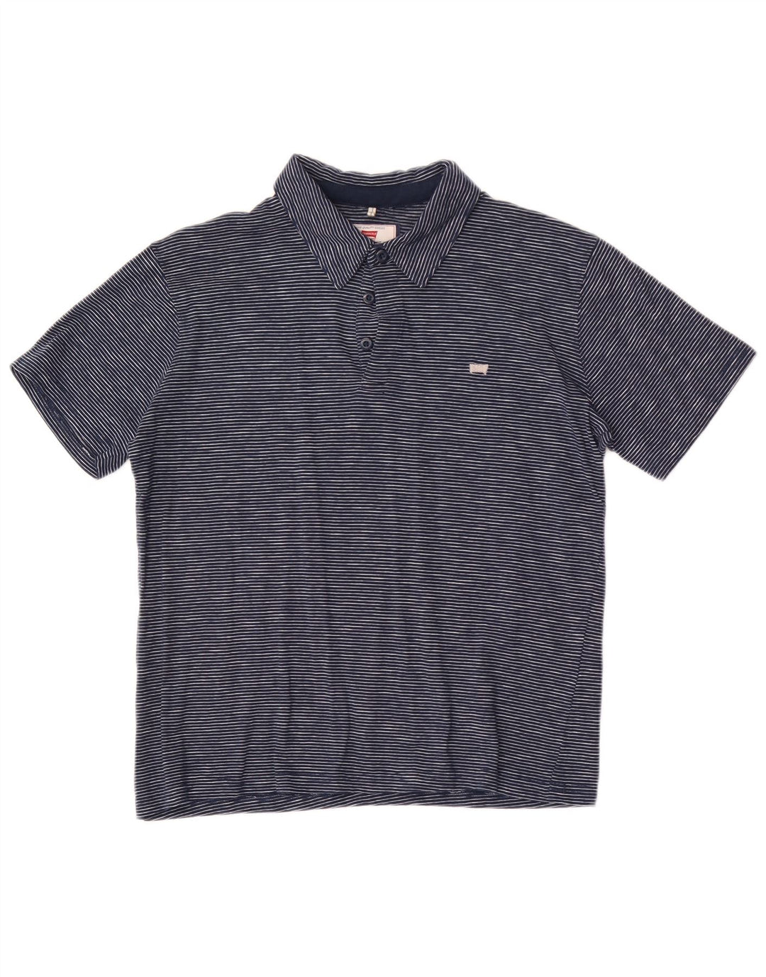 Carrera Polo para hombre pequeño azul marino a rayas