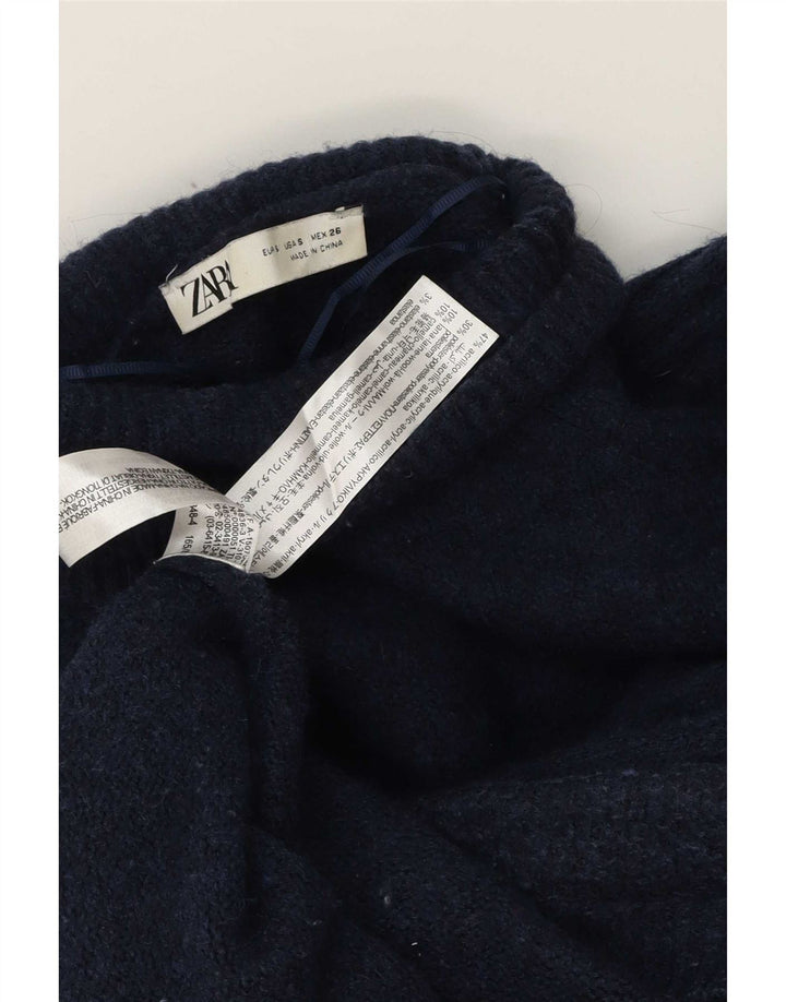 Marks & Spencer Suéter largo con cuello vuelto para mujer UK 10 Small Navy B
