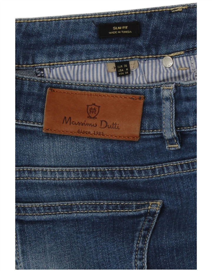 Massimo Dutti Vaqueros Slim Mujer EU 36 XS W26 L30 Azul