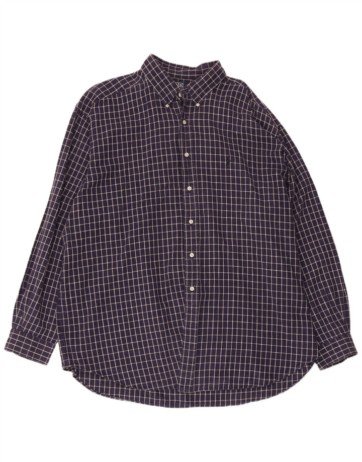 POLO RALPH LAUREN Camisa Blaire para hombre 2XL Algodón a cuadros azul marino