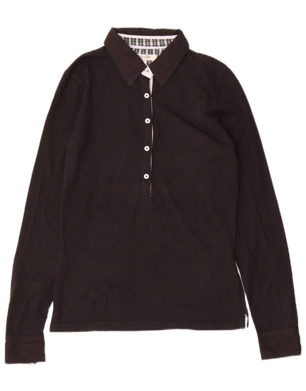 Geox Polo de manga larga Respira para mujer UK 10 Small Black Cotton