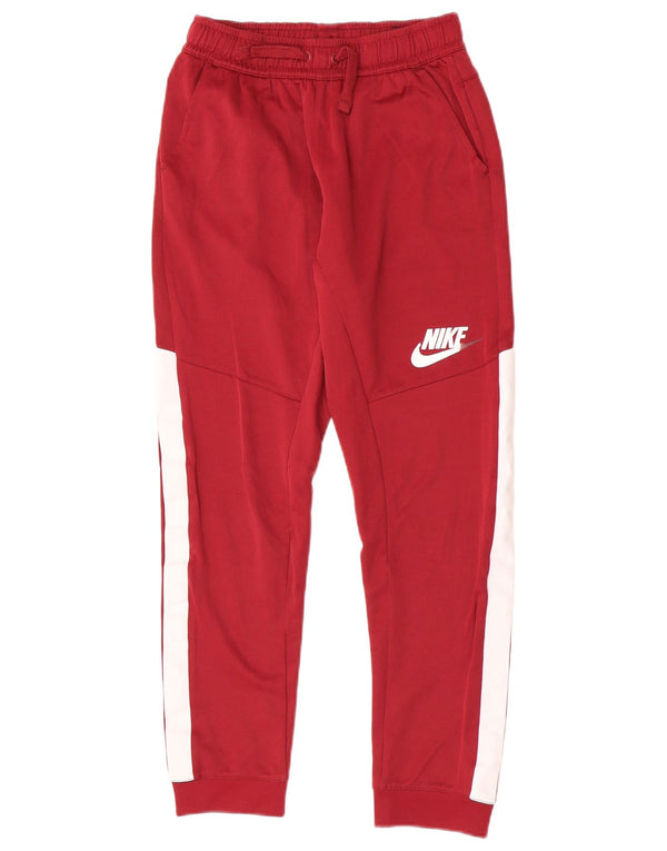 Nike Boys Tracksuit Trousers Joggers 13-14 Years XL Burgundy Colourblock