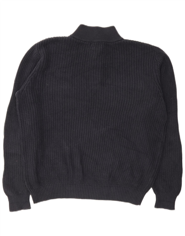 L.L.Bean Suéter tipo jersey con cuello y botones para hombre, tamaño grande, algodón azul marino