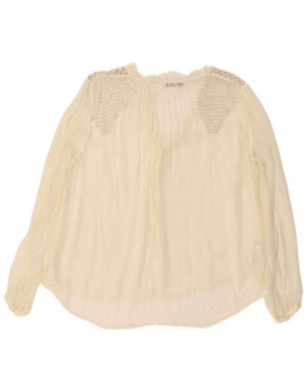 Mango Blusa Transparente para Mujer UK 40 Medium Off White Viscosa