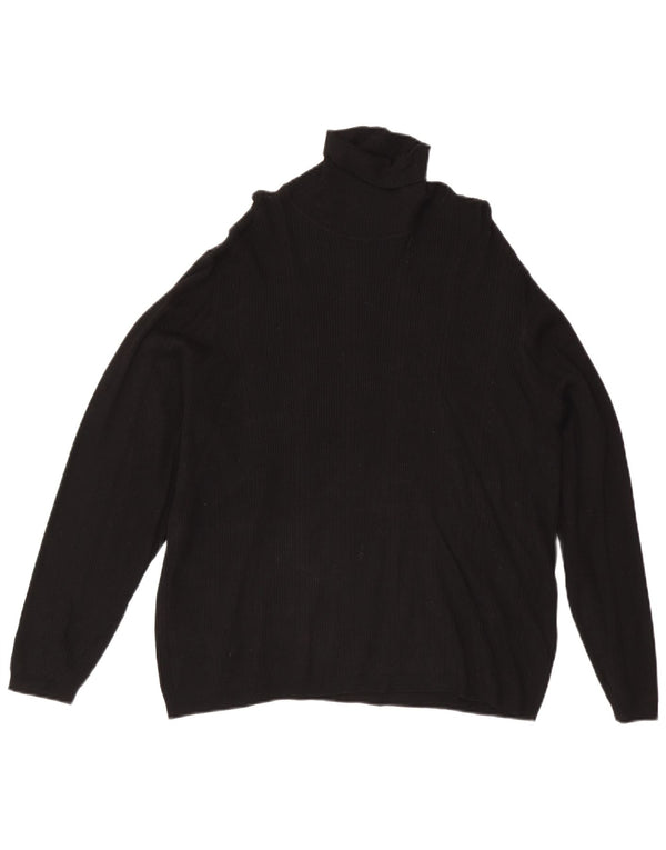 Marks & Spencer Jersey con cuello vuelto para mujer UK 22 3XL Viscosa negra