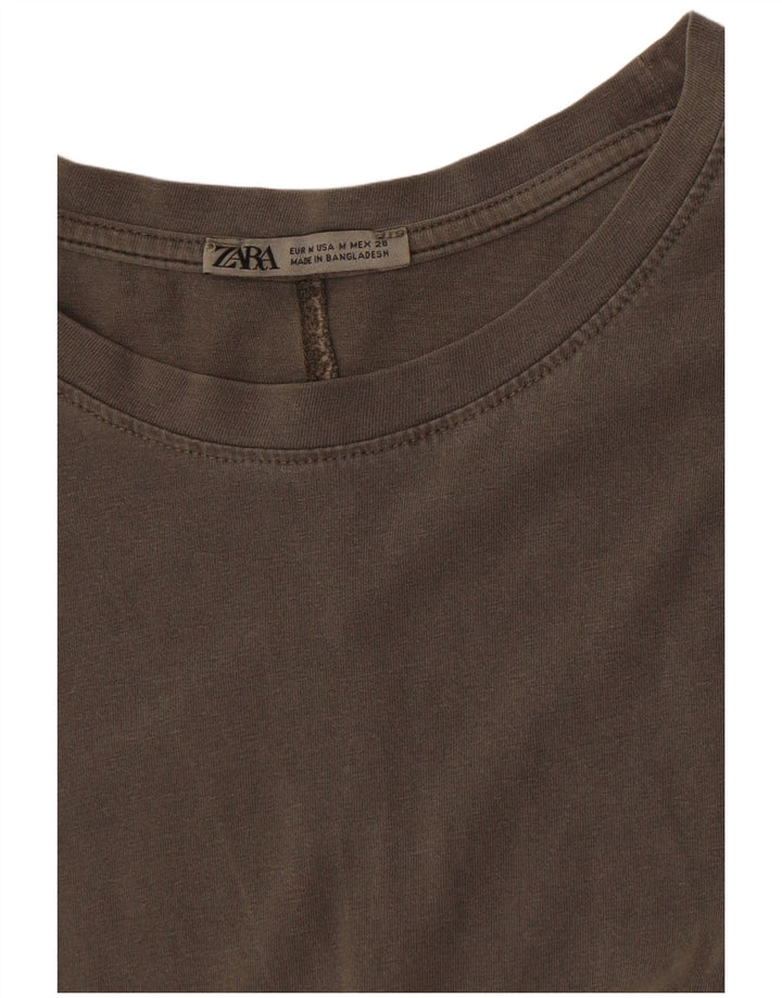 Zara Vestido Camiseta Mujer UK 44 Gris Medio