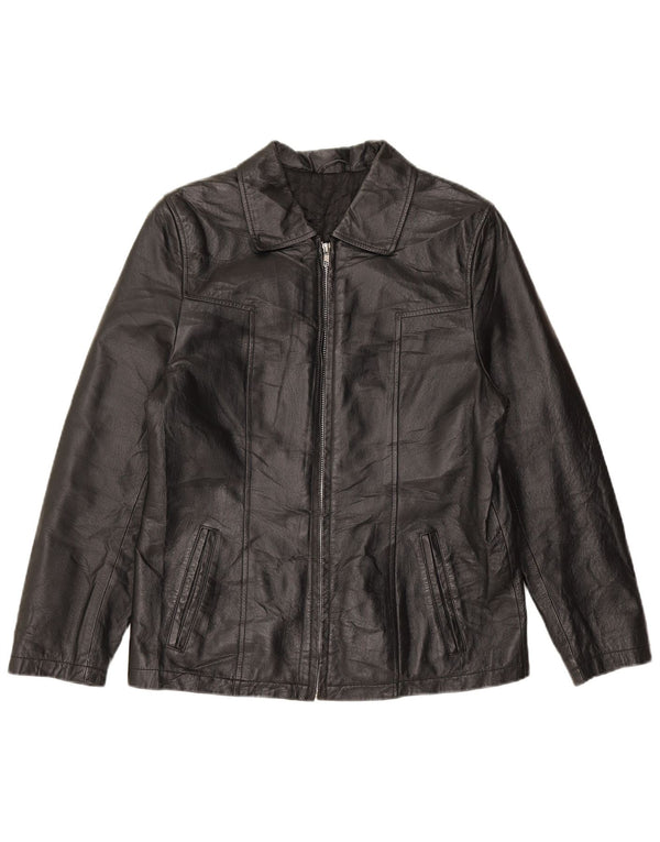 YESSICA Chaqueta de cuero para mujer UK 44 Grande Negro