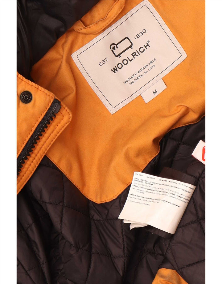 Woolrich Chaqueta utilitaria con capucha para hombre UK 38 Algodón naranja mediano