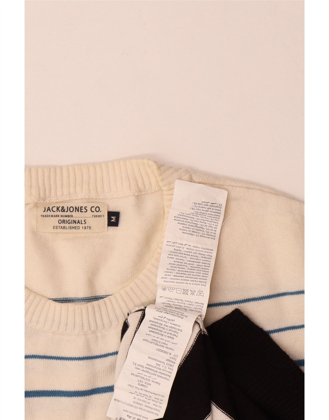 Jack & Jones Hombre Jersey Con Cuello Redondo De Algodón Color Block Medium Negro