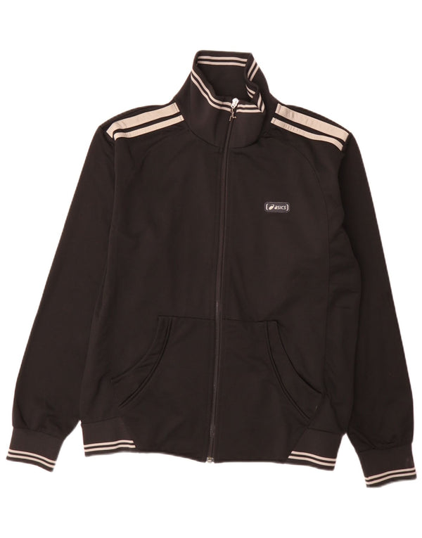 Asics Hombre Regular Fit Chándal Top Chaqueta Medium Black Colourblock Sports