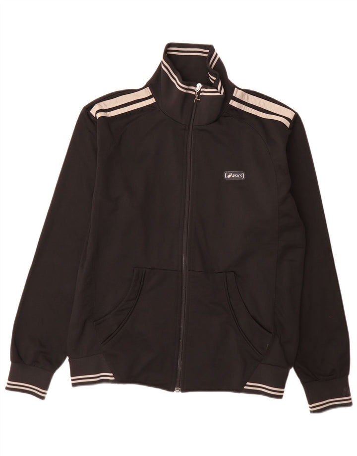 Asics Hombre Regular Fit Chándal Top Chaqueta Medium Black Colourblock Sports