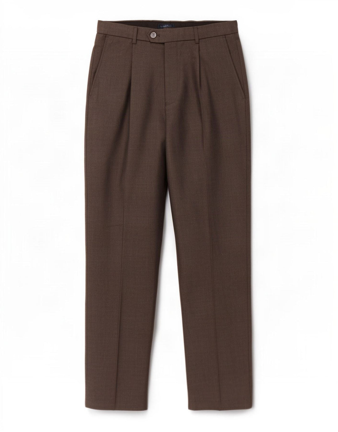 Pantalones de traje con pinzas para mujer Marks & Spencer W32 L33 Poliéster marrón