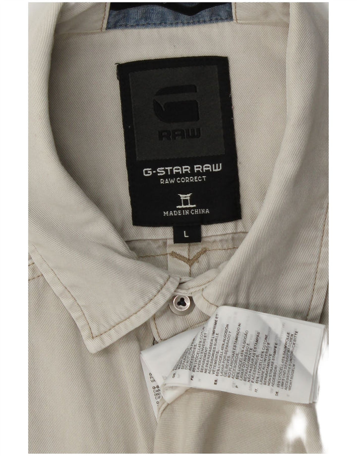 G-STAR Camisa vaquera de manga corta para hombre Lyocell gris grande