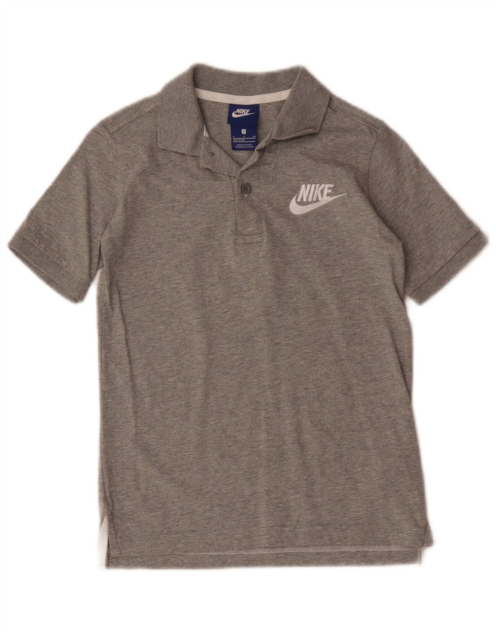 Nike Polo para niño 8-9 años, talla pequeña, algodón moteado gris