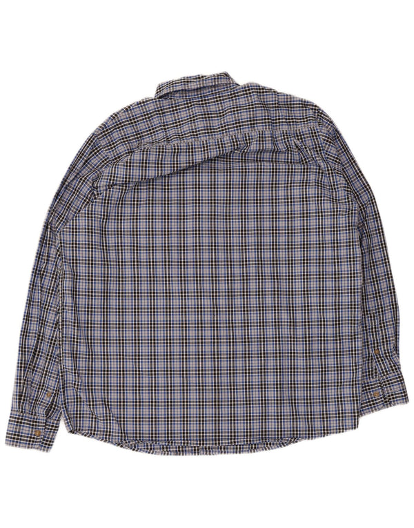 Camisa Wrangler Para Hombre De Algodón A Cuadros Azul Grande