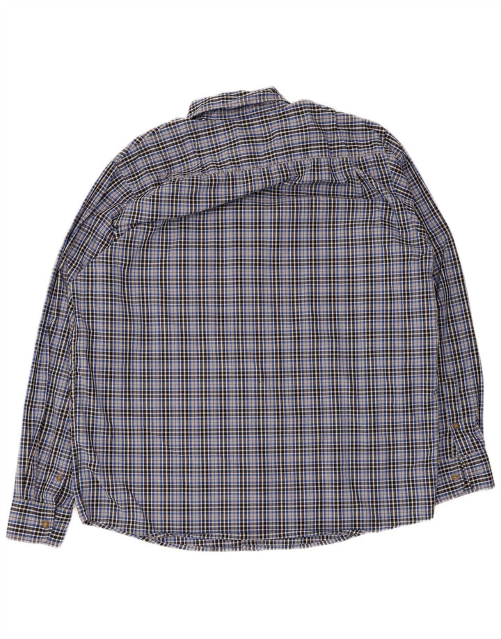 Camisa Wrangler Para Hombre De Algodón A Cuadros Azul Grande
