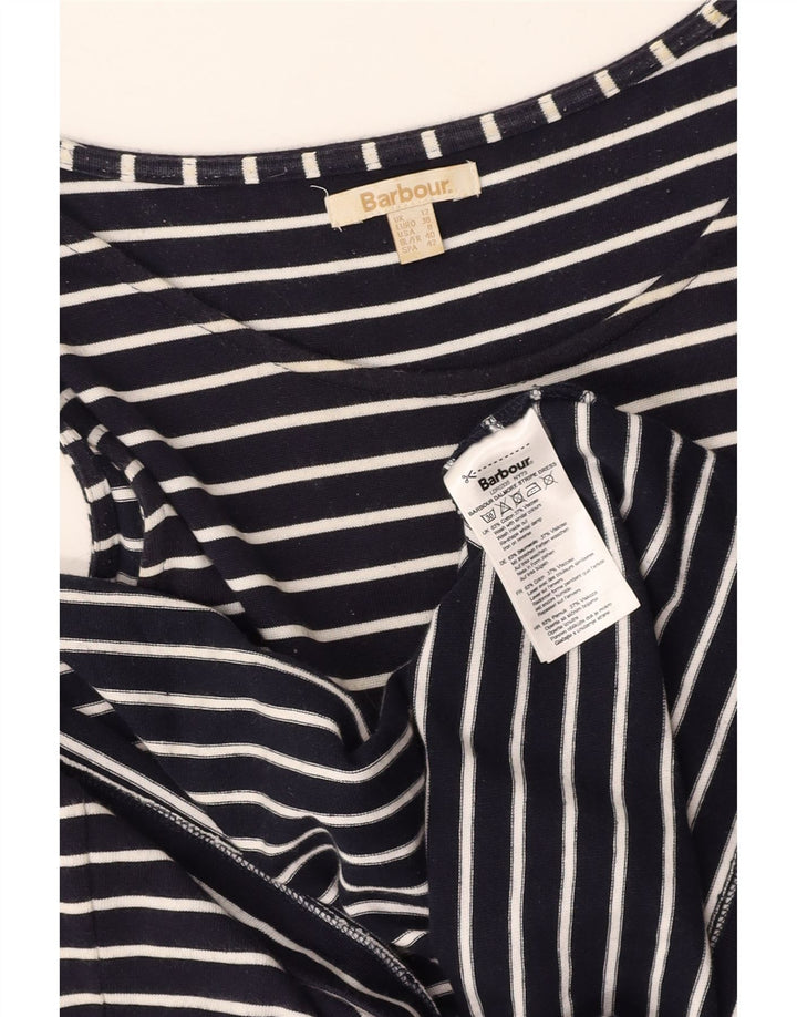 BARBOUR Vestido tipo camiseta sin mangas para mujer UK 40 Mediano Azul marino a rayas