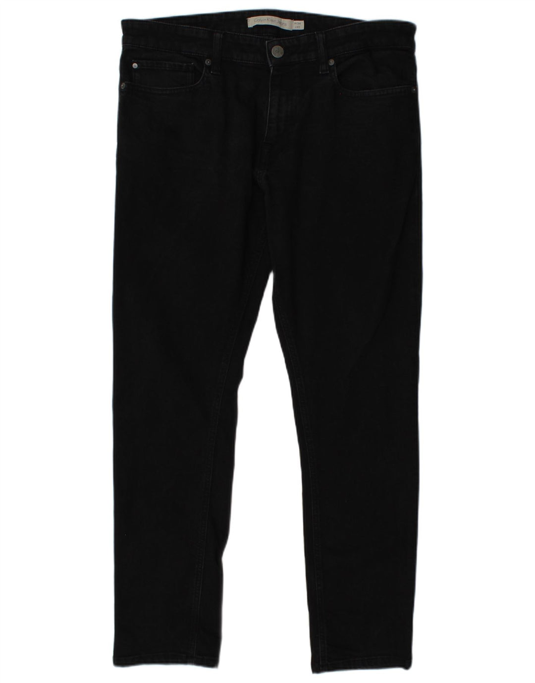 CALVIN KLEIN Vaqueros ajustados para hombre W34 L30 Algodón negro