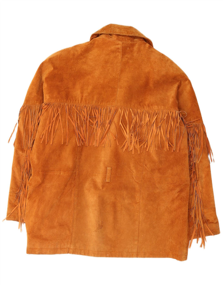 VINTAGE Chaqueta de ante para hombre EU 54 2XL Cuero marrón