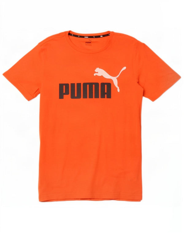 Puma - Camiseta gráfica para hombre, talla pequeña, algodón naranja