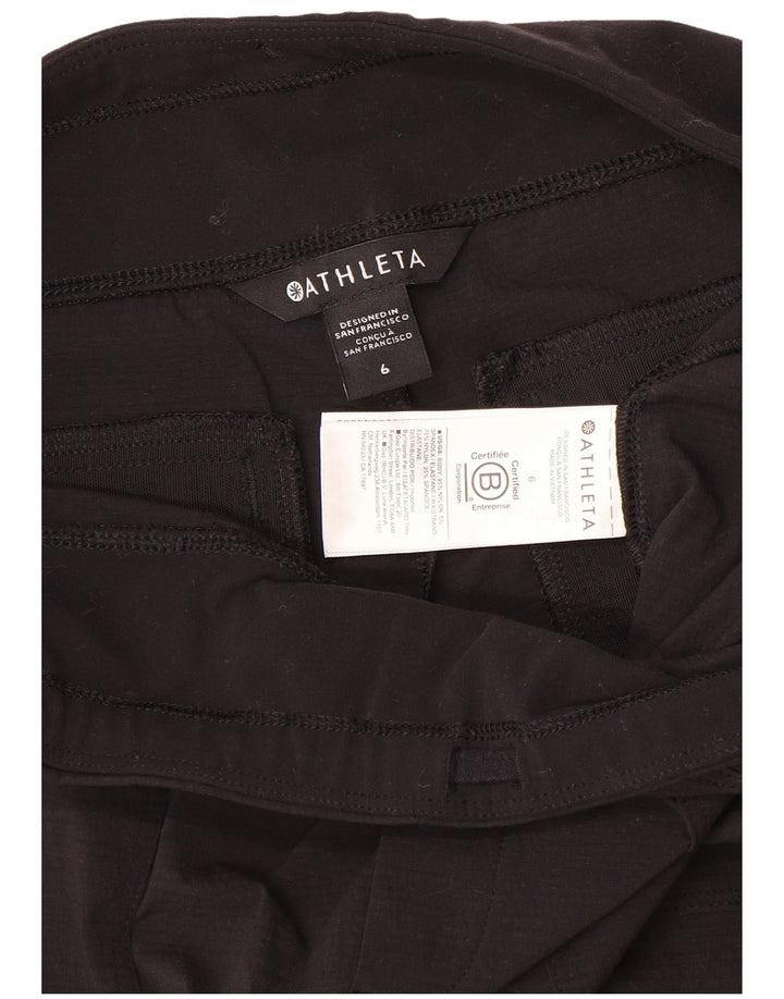 Athleta Pantalones cortos deportivos para mujer US 6 mediano nailon negro