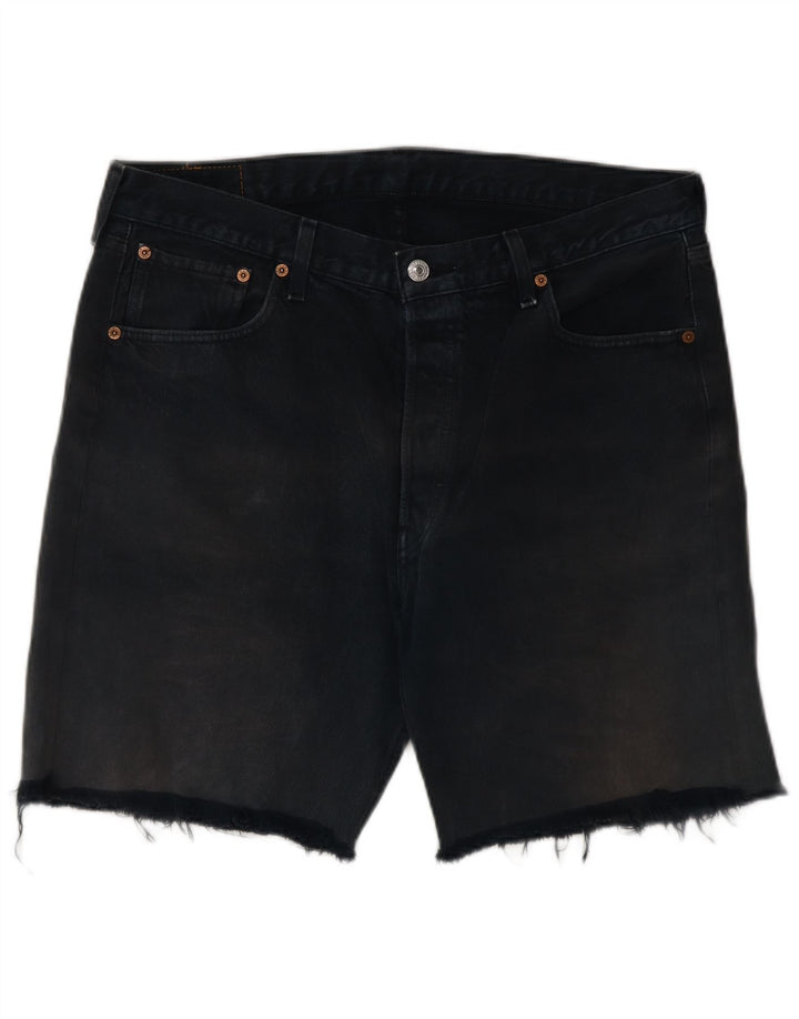 LEVI'S Mens 501 Denim Shorts W34 Grande Azul Marino Algodón