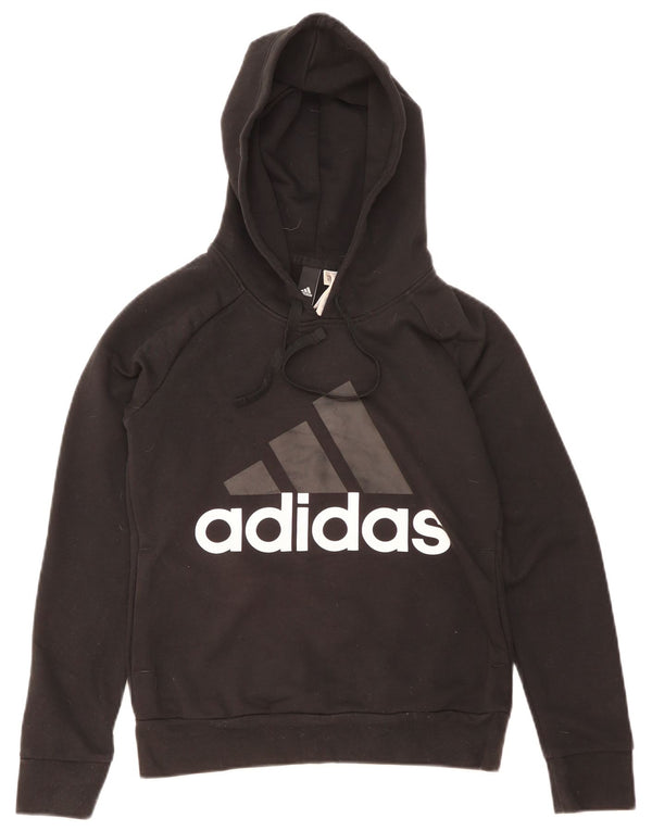 Adidas Sudadera con capucha gráfica para mujer UK 4/6 XS Algodón negro