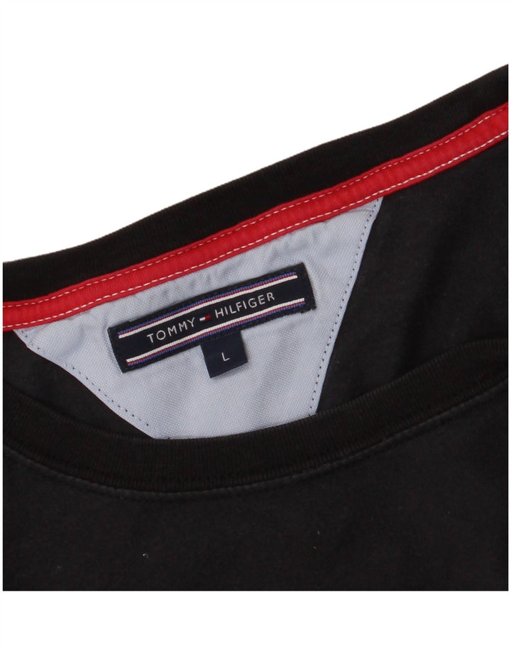 Tommy Hilfiger - Camiseta gráfica para hombre, talla grande, color negro
