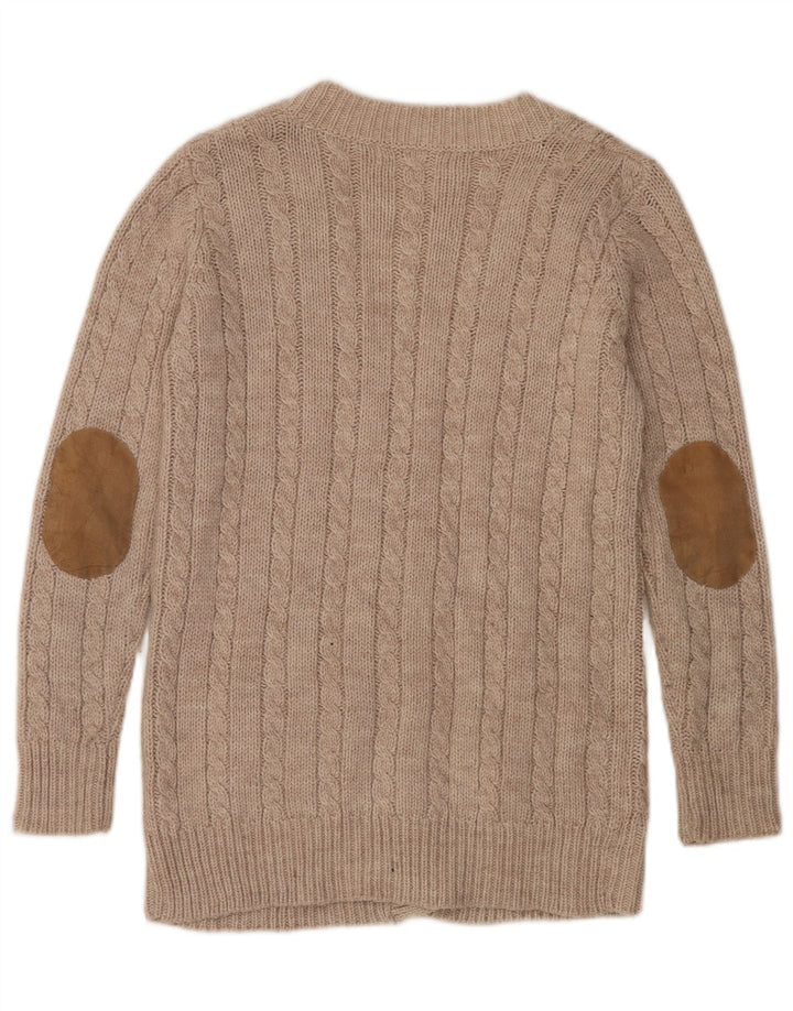 Zara Mujer Cárdigan Suéter UK 44 Medio Beige Acrílico
