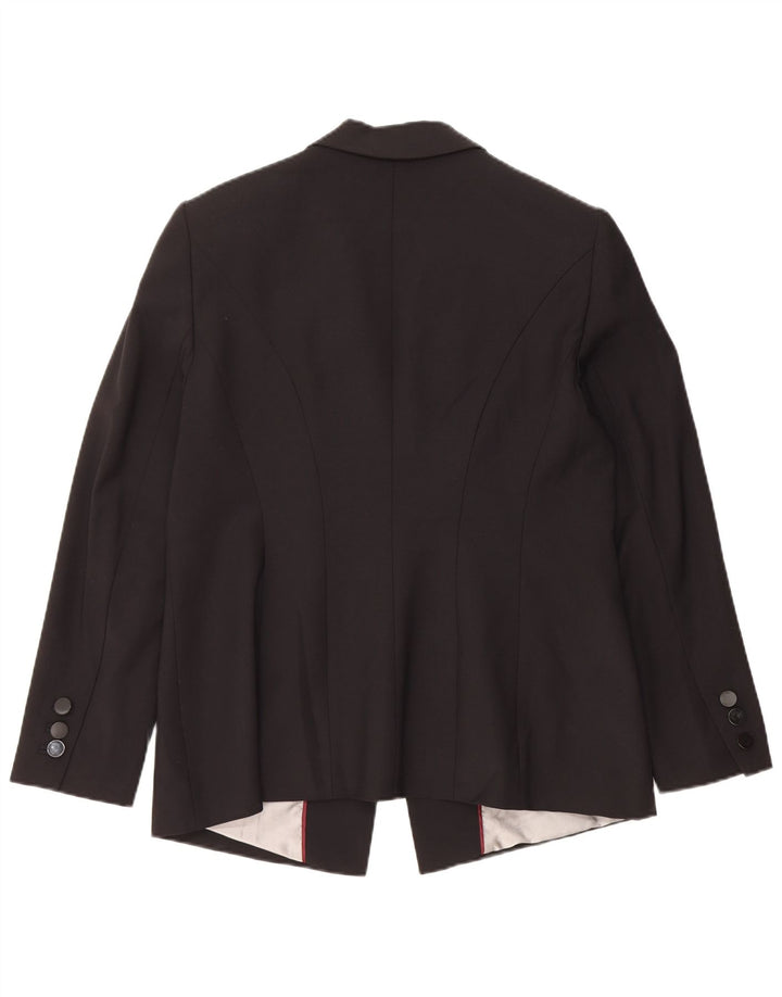 Marks & Spencer Chaqueta tipo blazer con 1 botón para mujer, talla 40, talla grande, color negro, lana virgen