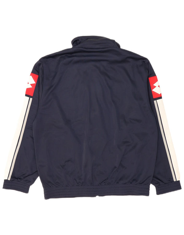 Lotto Mens Graphic Chándal Top Chaqueta XL Azul Marino Colorblock Poliéster