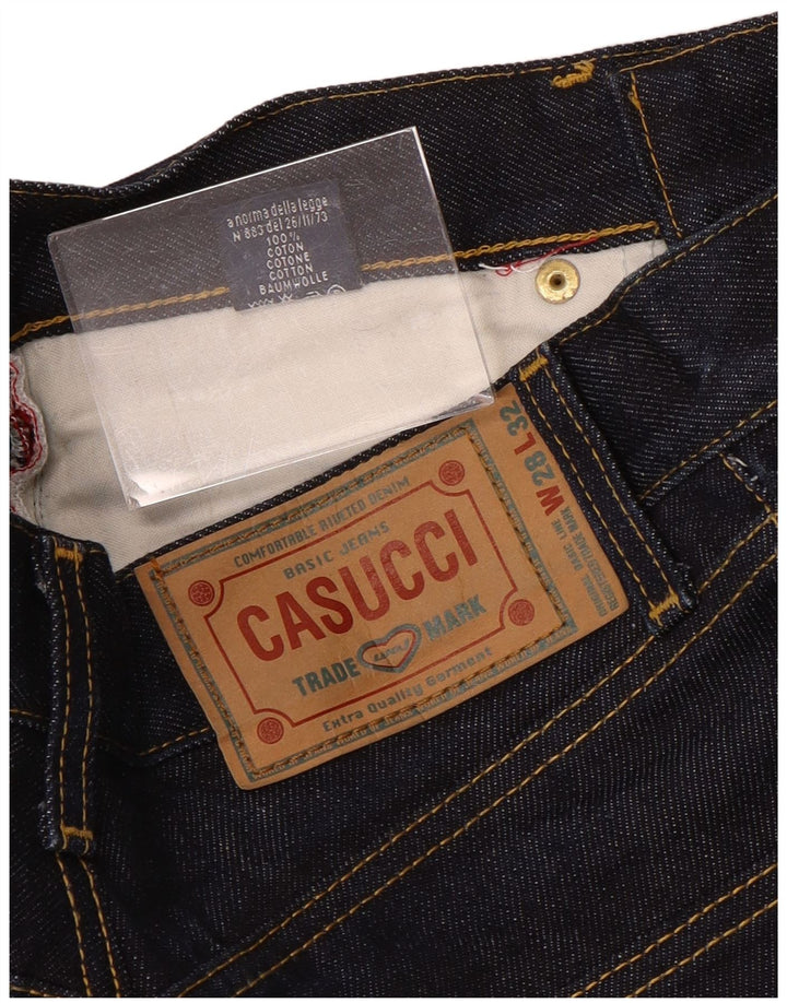 CASUCCI Vaqueros rectos de cintura alta para hombre W28 L32 Algodón azul marino