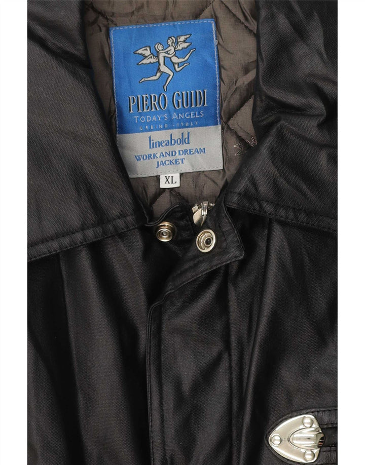 Piero Guidi Chaqueta utilitaria para hombre UK 42 XL Negro