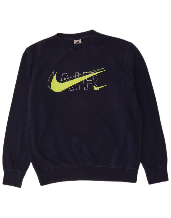NIKE Hombre Sudadera con gráfico Jumper Medium Azul Marino Algodón
