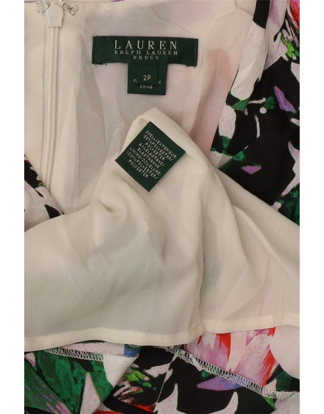 RALPH LAUREN Vestido sin mangas para mujer US 2 XS Multicolor Floral