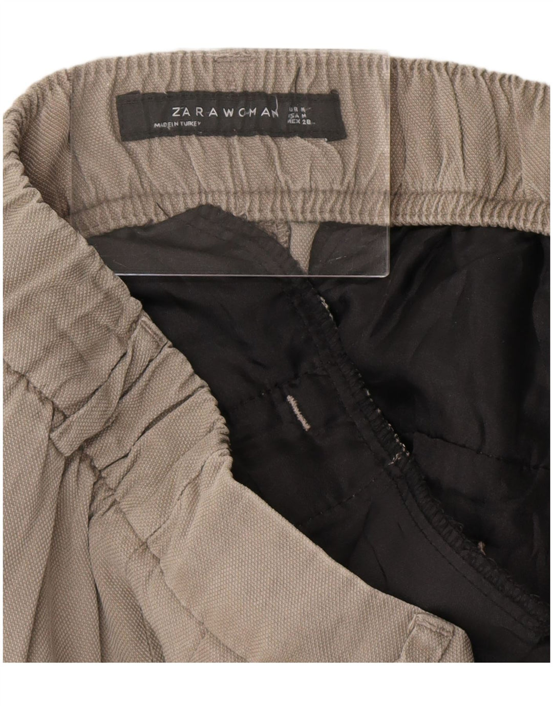 ZARA Mujer Pantalón Cropped Mediano W28 L23 Beige