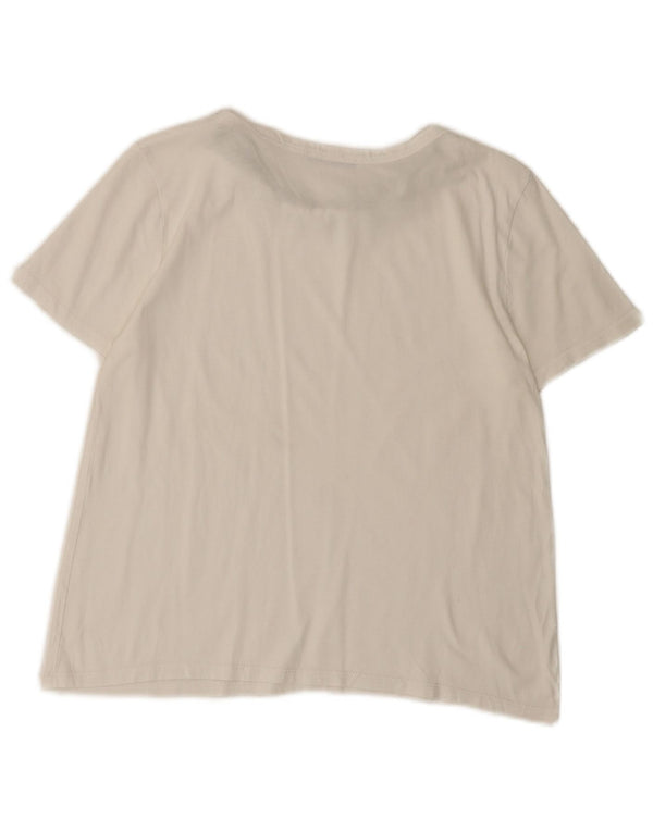 Zara Camiseta Mujer Top UK 12 Medium Blanco